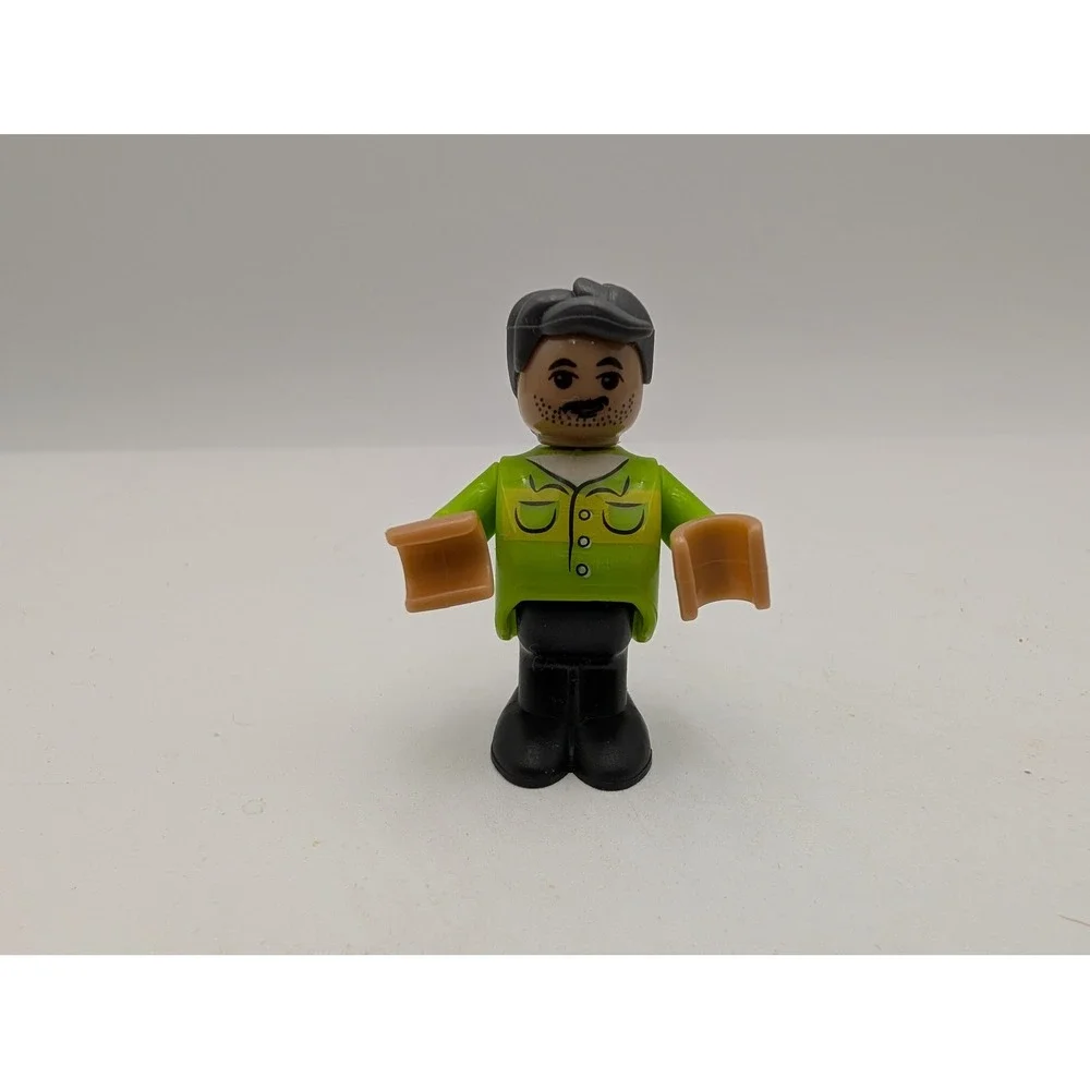 Man Figure Lime Green Shirt Black Pants Stubble Action 1.75 in